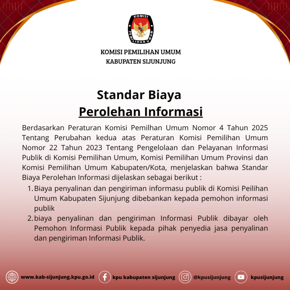 Standar Biaya Perolehan Informasi